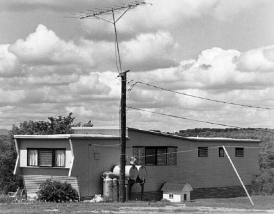 Power line in front of a house Canvas Art - (18 x 24)