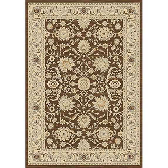 Power loomed Rectangular Area Rug in Brown and Ivory (12 ft. L x 9 ft. W)