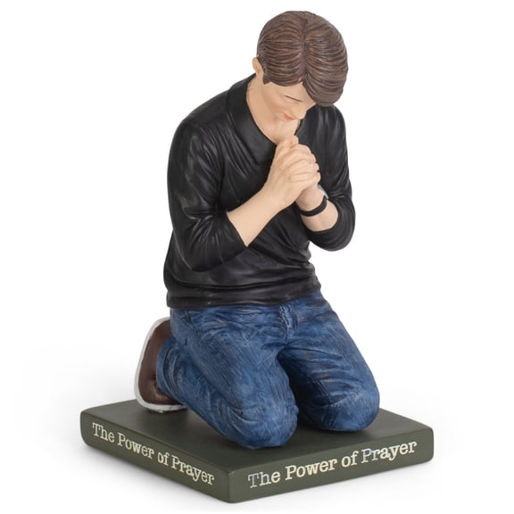 Power of Prayer Man Natural 5 x 3 Resin Stone Decorative Tabletop Figurine