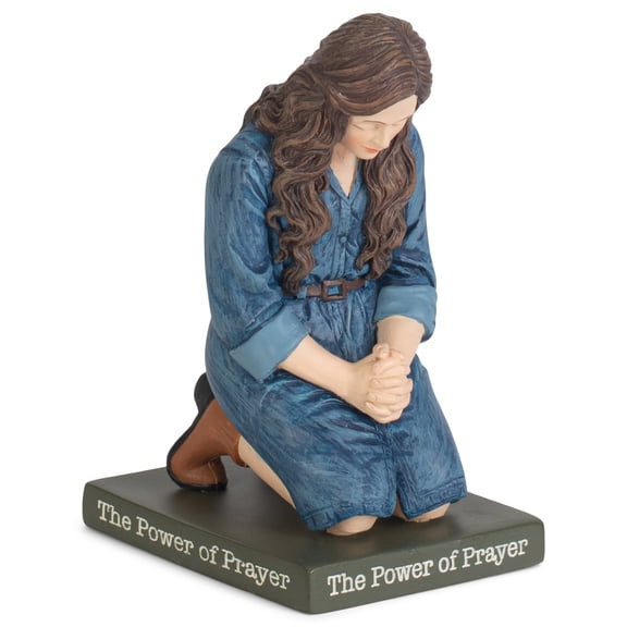 Power of Prayer Woman Natural 5 x 3 Resin Stone Decorative Tabletop Figurine