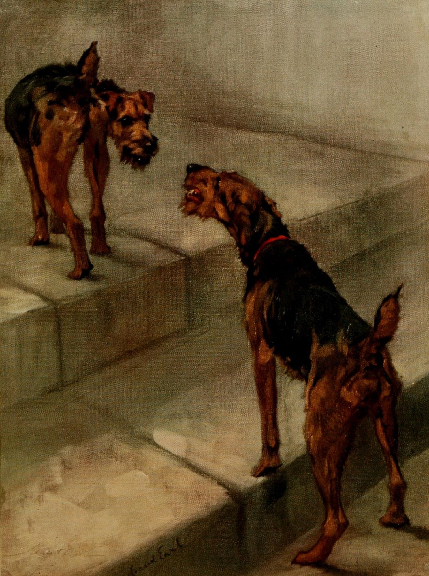 Power of the Dog 1910 Welsh Terrier Canvas Art - Maud Earl (24 x 36)