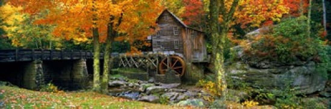 Power station in a forest Glade Creek Grist Mill Babcock State Park West Virginia USA Canvas Art - Panoramic Images (18 x 6)
