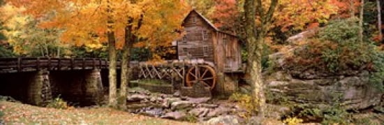 Power station in a forest Glade Creek Grist Mill Babcock State Park West Virginia USA Canvas Art - Panoramic Images (36 x 12)