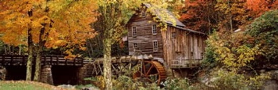 Power station in a forest Glade Creek Grist Mill Babcock State Park West Virginia USA Canvas Art - Panoramic Images (36 x 12)