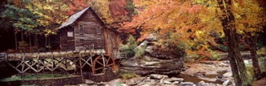 Power station in a forest Glade Creek Grist Mill Babcock State Park West Virginia USA Canvas Art - Panoramic Images (36 x 12)