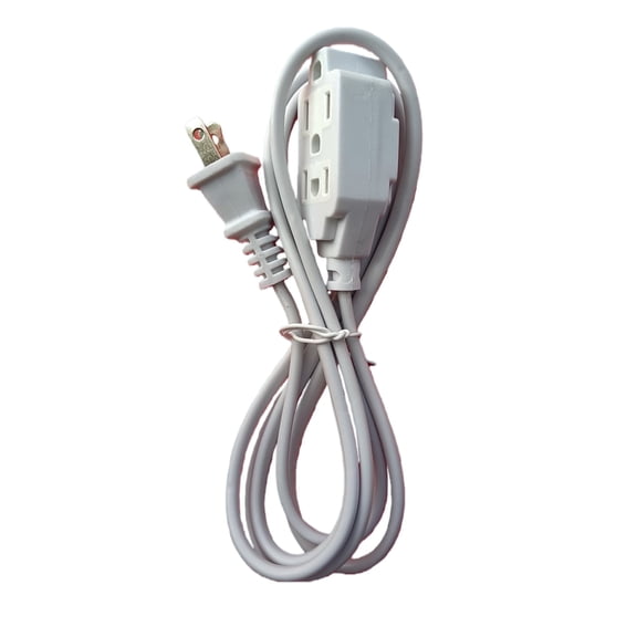 XUIOP 3 ft Power Strip 2-Prong Flat Pin Extension Cord