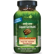 Irwin Naturals Only One Liquid-Gel Multi with Iron – 60 Liquid Soft-Gels – Complete Daily Nutrient Support