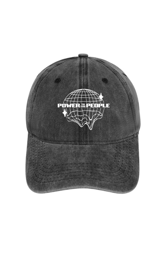 Power to The People Charcoal Baseball Cap for Men Women, Adjustable Snapback Hats Cotton Hat