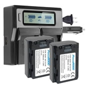 Power 2000 2X Sony NP-FZ100 7.2V 2400mAh Lithium-Ion Battery with Dual Bay LCD Charger