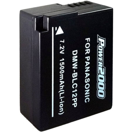 Power2000 DMW-BLC12PP 7.2V 1500mAh Replacement Rechargeable Lithium-Ion Battery for Panasonic