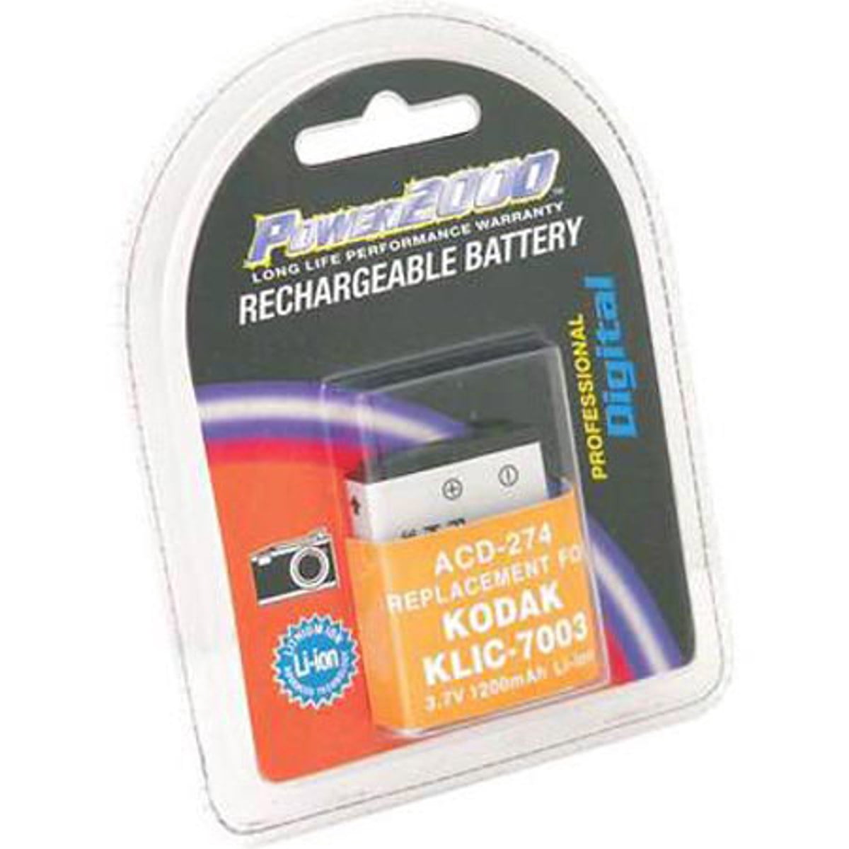 Power2000 KLIC-7003 3.7V 1000mAh Replacement Lithium-Ion Rechargeable ...