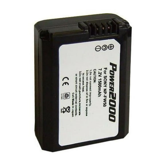 Power2000 NP-FW50 7.2V 1500mAh Rechargeable Lithium-Ion Battery for Sony
