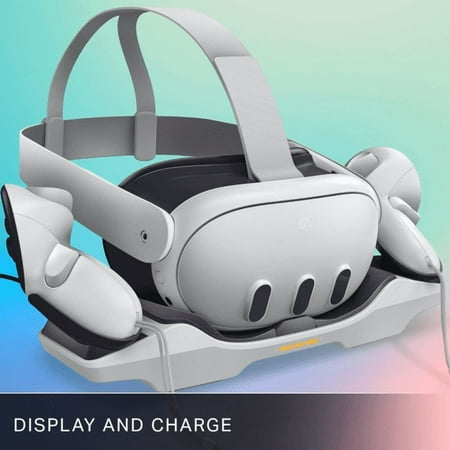 PowerA Charging Station for Meta Quest 3 / 3S, VR Headset Charger, Controller Charger, Rechargeable Controller Batteries, up to 30 Hours per Charge, USB-C Powered