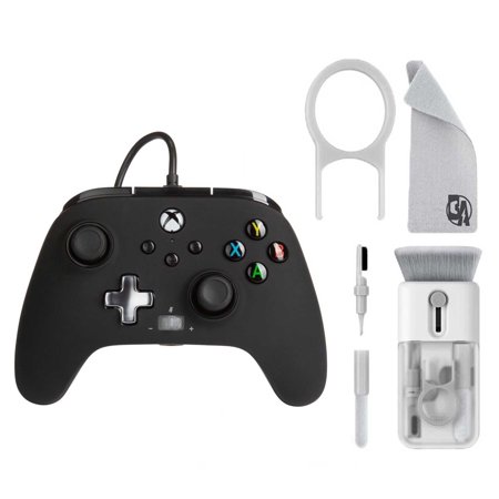 PowerA - Enhanced Wired Controller for Xbox Series X|S - Black With Cleaning Electric kit Bolt Axtion Bundle Used