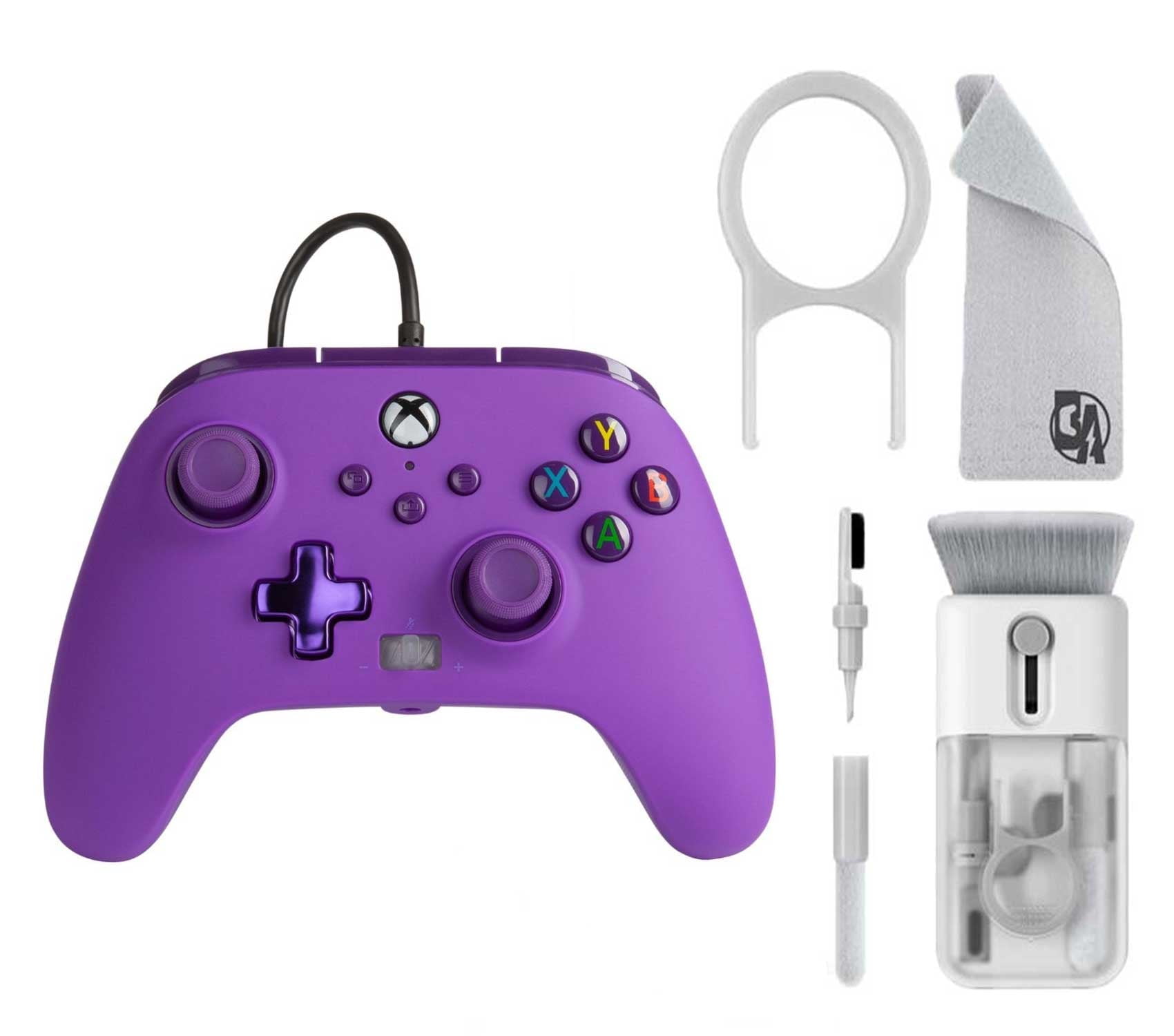 PowerA - Enhanced Wired Controller for Xbox Series X|S - Royal Purple With  Cleaning Electric kit Bolt Axtion Bundle Like New