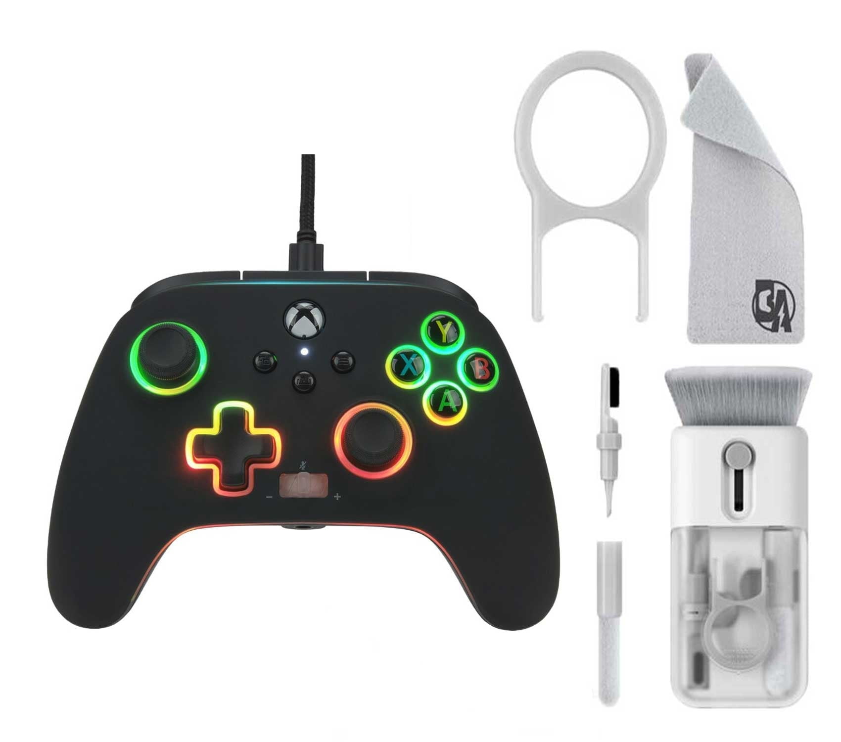 PowerA - Spectra Enhanced Wired Controller for Xbox Series X|S - Spectra  Infinity With Cleaning Electric kit Bolt Axtion Bundle Like New