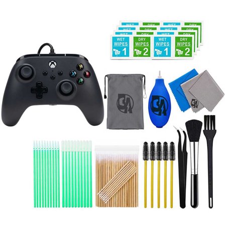 Pre-Owned PowerA - Wired Controller for Xbox Series X|S - Black With Cleaning Manual Kit Bolt Axtion Bundle Used