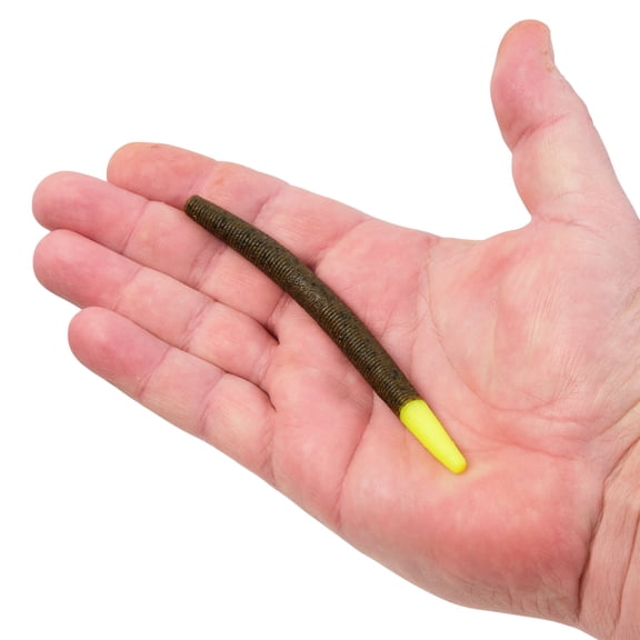Berkley PowerBait MaxScent The General, 5 in, Worms, Green Pumpkin/Chartreuse (8 Count)