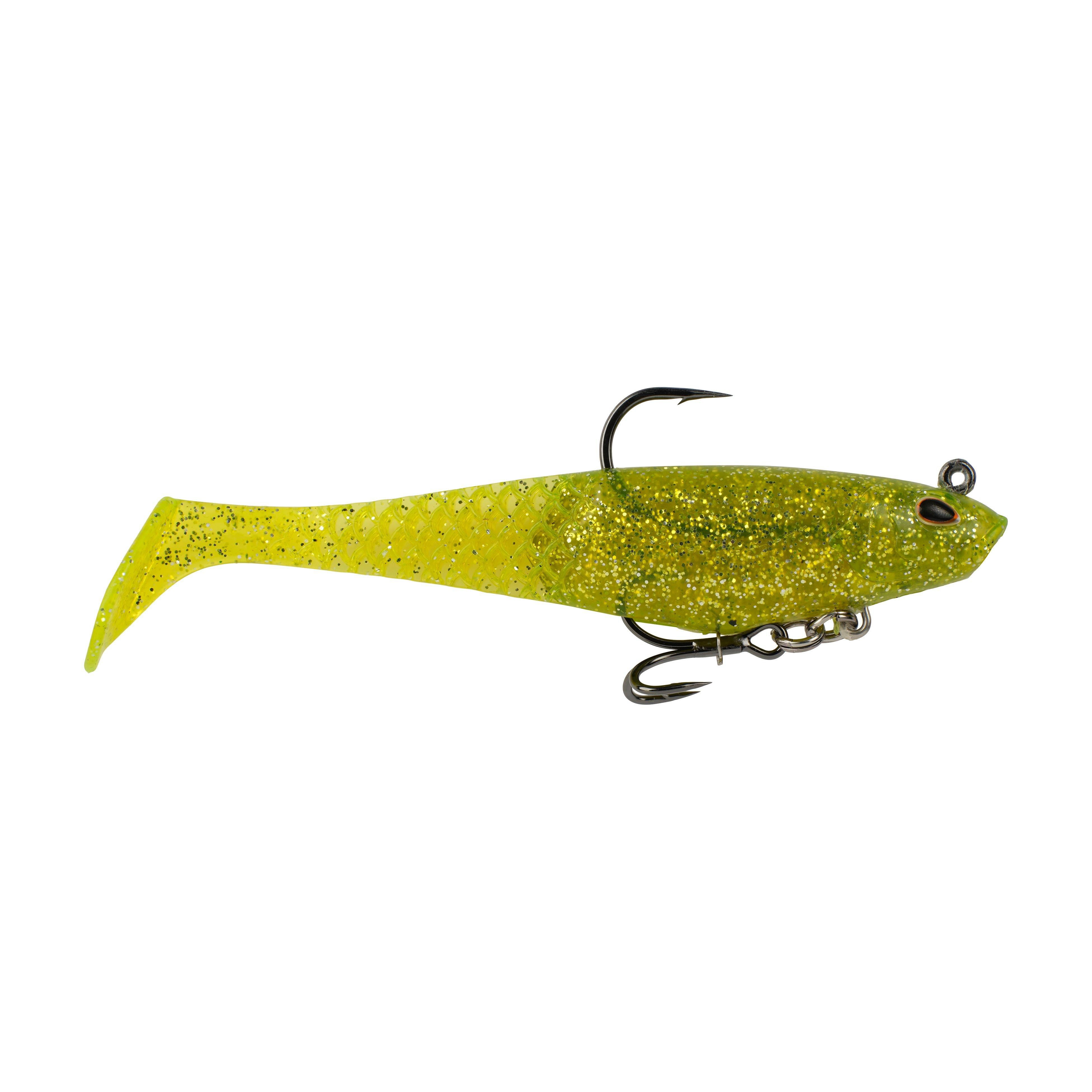 Berkley PowerBait® Saltwater Pre-Rigged Cullshad, 4 in, Chartreuse Flash