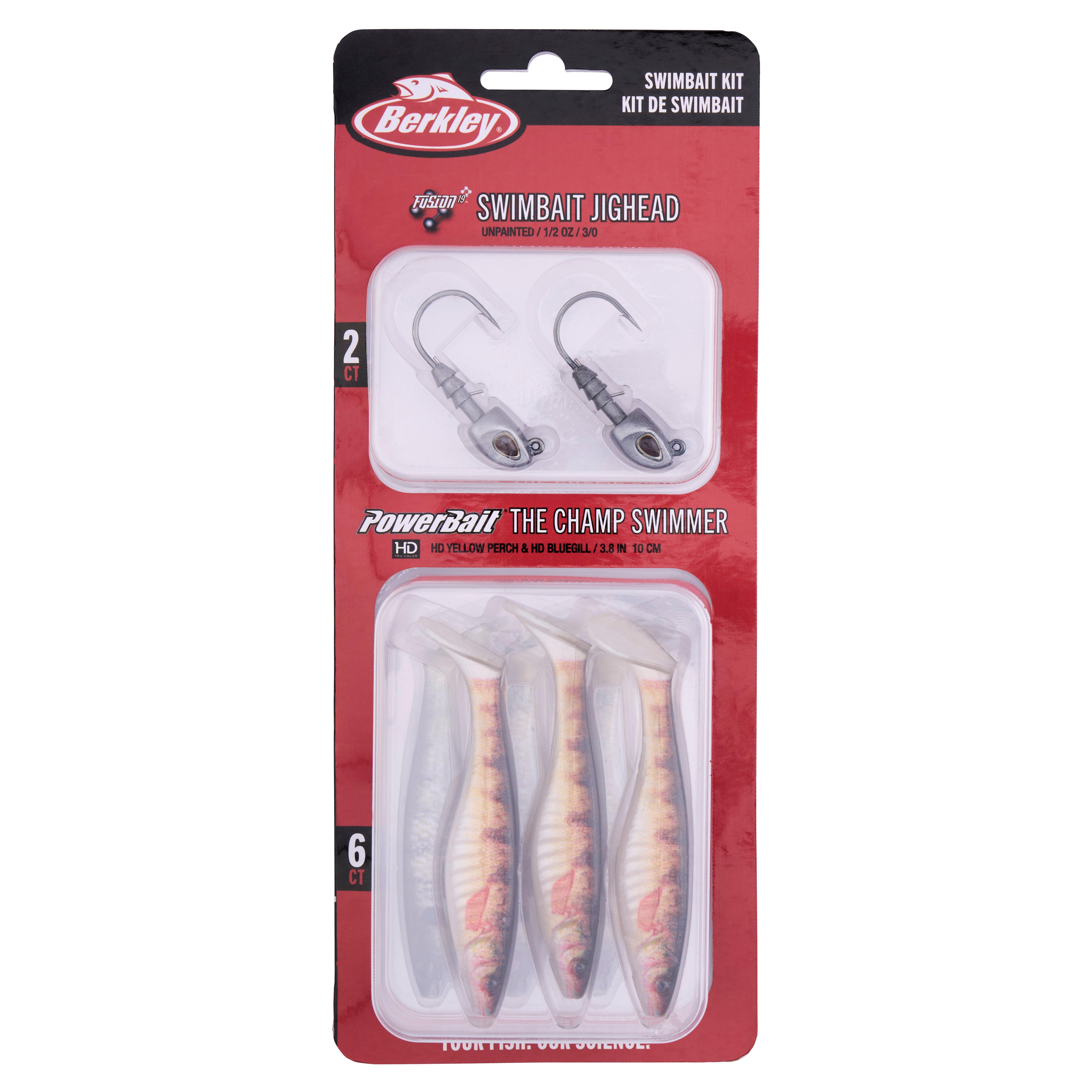 Berkley PowerBait® The Champ Swimmer Kit, 1/2 oz, HD Yellow Perch and HD Bluegill