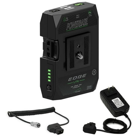 Core SWX PowerBase Edge Lite 49Wh 14.8V Small Form Cine Base Lithium-Ion Battery Pack Bundle with Coiled D-Tap to 2-Pin Cable, D-Tap Charger