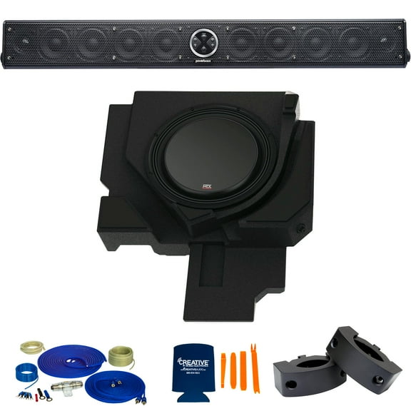 PowerBass 10 Speaker UTV Soundbar package with P-Side Sub Enclosure & Accs. Compatible with Select Can-Am Maverick X3