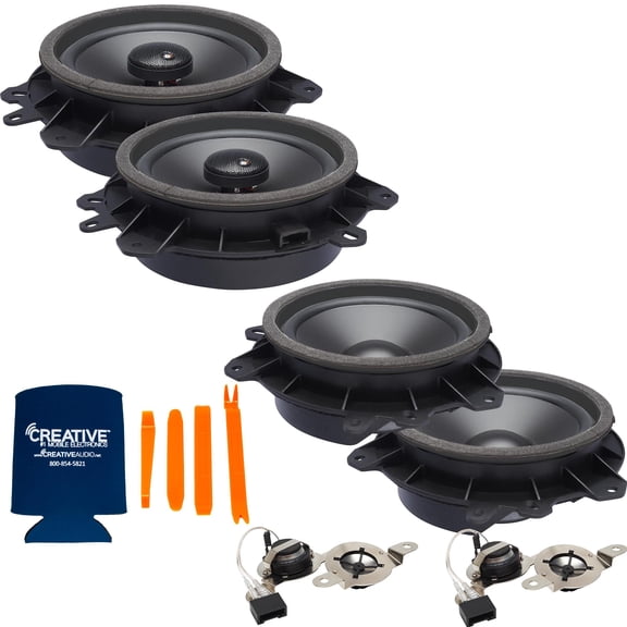 PowerBass OE Series Direct Replacement Speakers With Front Tweeters Compatible With Toyota Rav-4 13-18