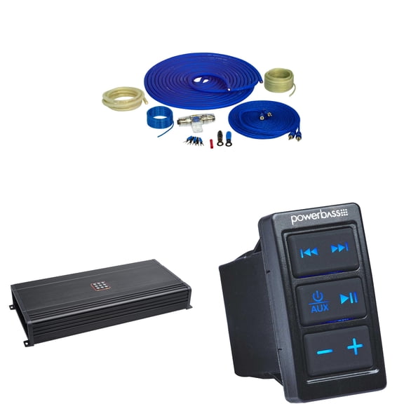 PowerBass PBX-600.6 6 Channel 100 Watt x 6 with XL-BTRS Rocker Switch Bluetooth Receiver with AUX in and out and wiring kit