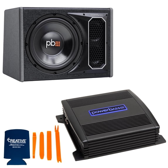 PowerBass PS-WB101 10" Sub in Ported Enclosure with a ASA3-300.2 ASA3 Series Amplifier