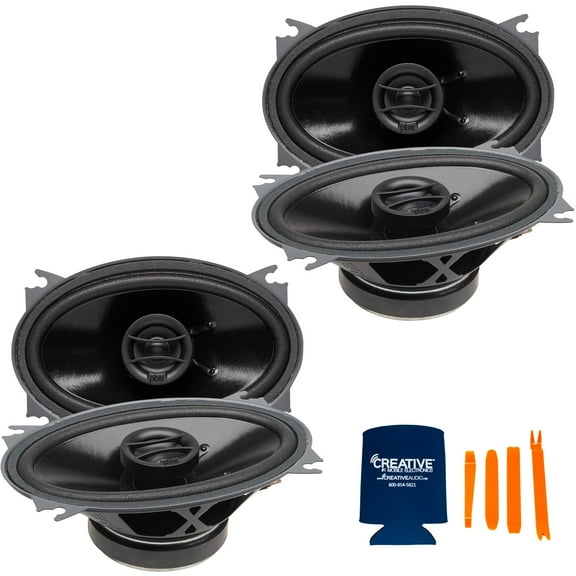 PowerBass Two Pairs of S-4602 4X6" OEM Replacement Coaxial Speakers
