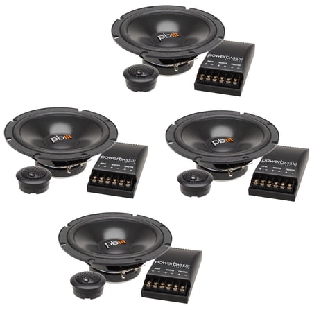 PowerBass Two Pairs of S-60C 6.5" OEM Replacement Component Speakers