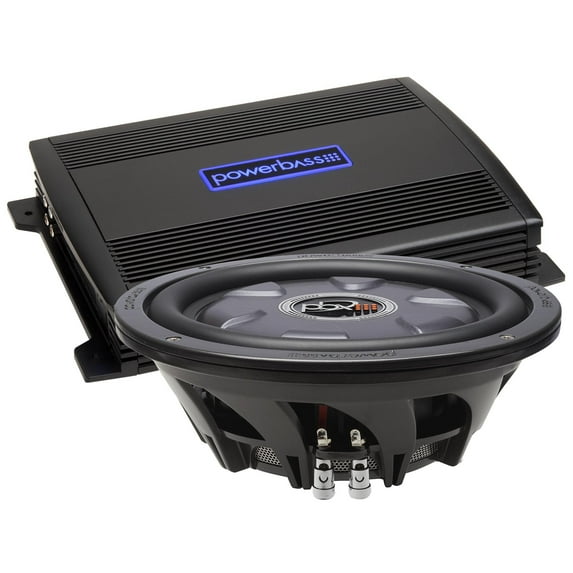 PowerBass XL-1040T 10" Shallow Mount Subwoofer With ASA3-400.2 Amplifier