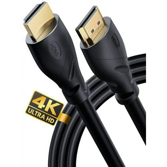 PowerBear 4K HDMI Cable 10 ft | High Speed, Rubber & Gold Connectors, 4K @ 60Hz, Ultra HD, 2K, 1080P, & Arc Compatible for Laptop, Monitor, PS5, PS4, Xbox One, Apple TV & More