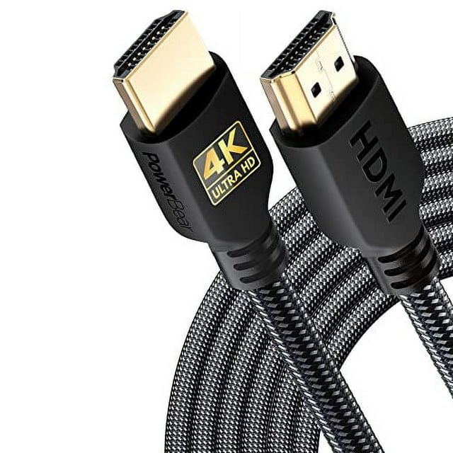 PowerBear 4K HDMI Cable 25 ft High Speed, Braided Nylon & Gold
