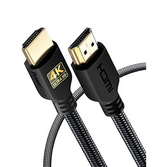 PowerBear 4K HDMI Cable for TV, Braided Nylon and Gold Connectors HDMI Cord, 4k @ 60hz, Ultra HD, 2K, 1080p, ARC and CL3 Rated for Laptop, Monitor, Ps5, Ps4, Xbox One, and Apple TV, 3ft, 2 Pack