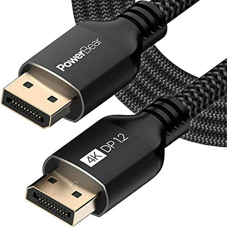 PowerBear 4k Displayport Cable | Ultra HD High Speed Display Port Cable for  Gaming Monitor, Laptop, TV & PC | Nylon Braided Display Port 1.2 4K 60Hz