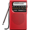 thumbnail image 1 of PowerBear Portable Radio | AM/FM, 2AA Battery Operated with Long Range Reception for Indoor, Outdoor & Emergency Use | Radio with Speaker & Headphone Jack (Red), 1 of 1