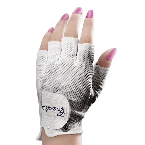 1 NEW PowerBilt Countess Half Finger Mesh Golf Gloves Left Hand - Size Large L