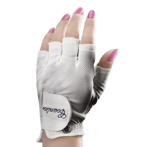 PowerBilt Countess Half Finger Gloves (Ladies, LEFT, MEDIUM) Golf NEW