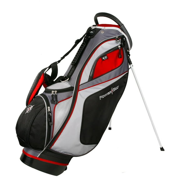 PowerBilt Golf Dunes Lightweight Dual Strap Stand Bag, Black/Red -