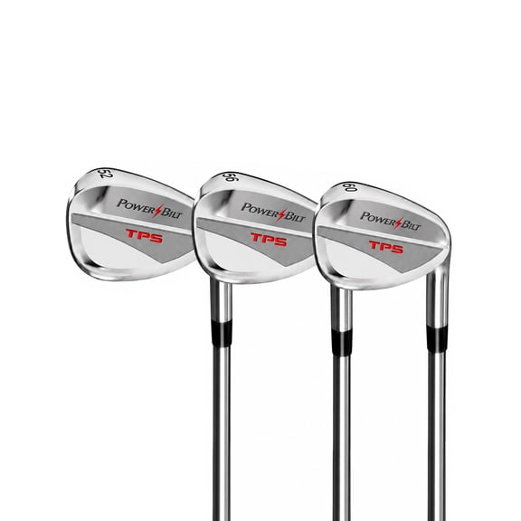 PowerBilt Golf Men's Left-Hand TPS 3-Piece Wedge Set,  AW(52*) SW(56*) LW(60*) - Left-Handed