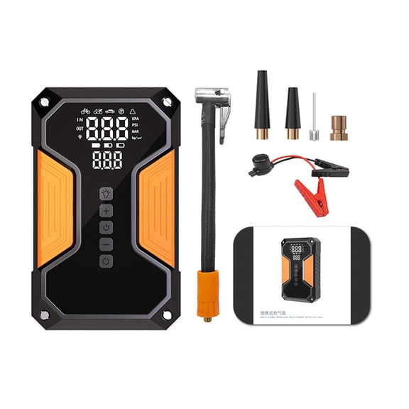 PowerBoost Cordless Tire Inflator 8000mAh Jump Starter, Inflation, Digital Display, for Trucks, Bikes & Vehicles
