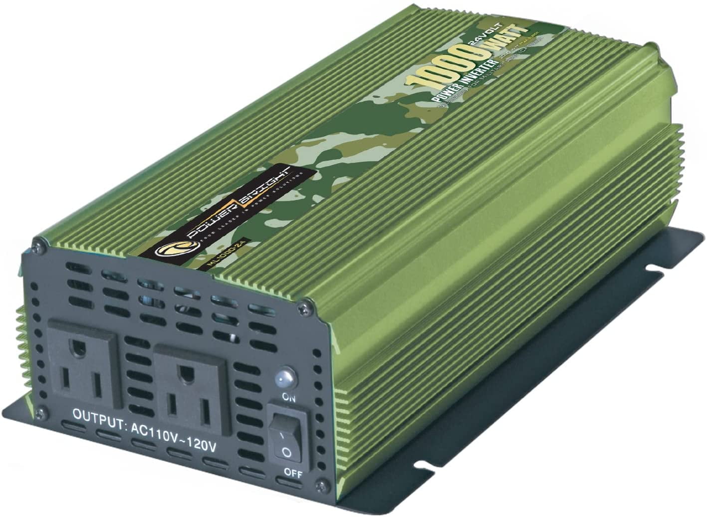 PowerBright 1000 Watt Power Inverter, DC 24V to 120V AC Car Inverter, Modified Sine Wave Converter, Back Up Power Supply for Small Appliances, Laptops & Power Tools w/ 120V AC Outlets - CE Approved