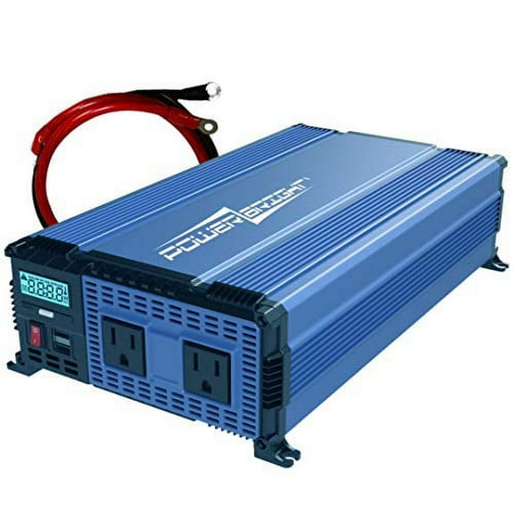 PowerBright 1500 Watts Power Inverter 12V to 110V, Modified Sine Wave Car Inverter, DC to AC Converter with Dual 110 Volts AC Outlets and 2 USB Ports 2.4A ea - ETL Approved Under UL STD 458