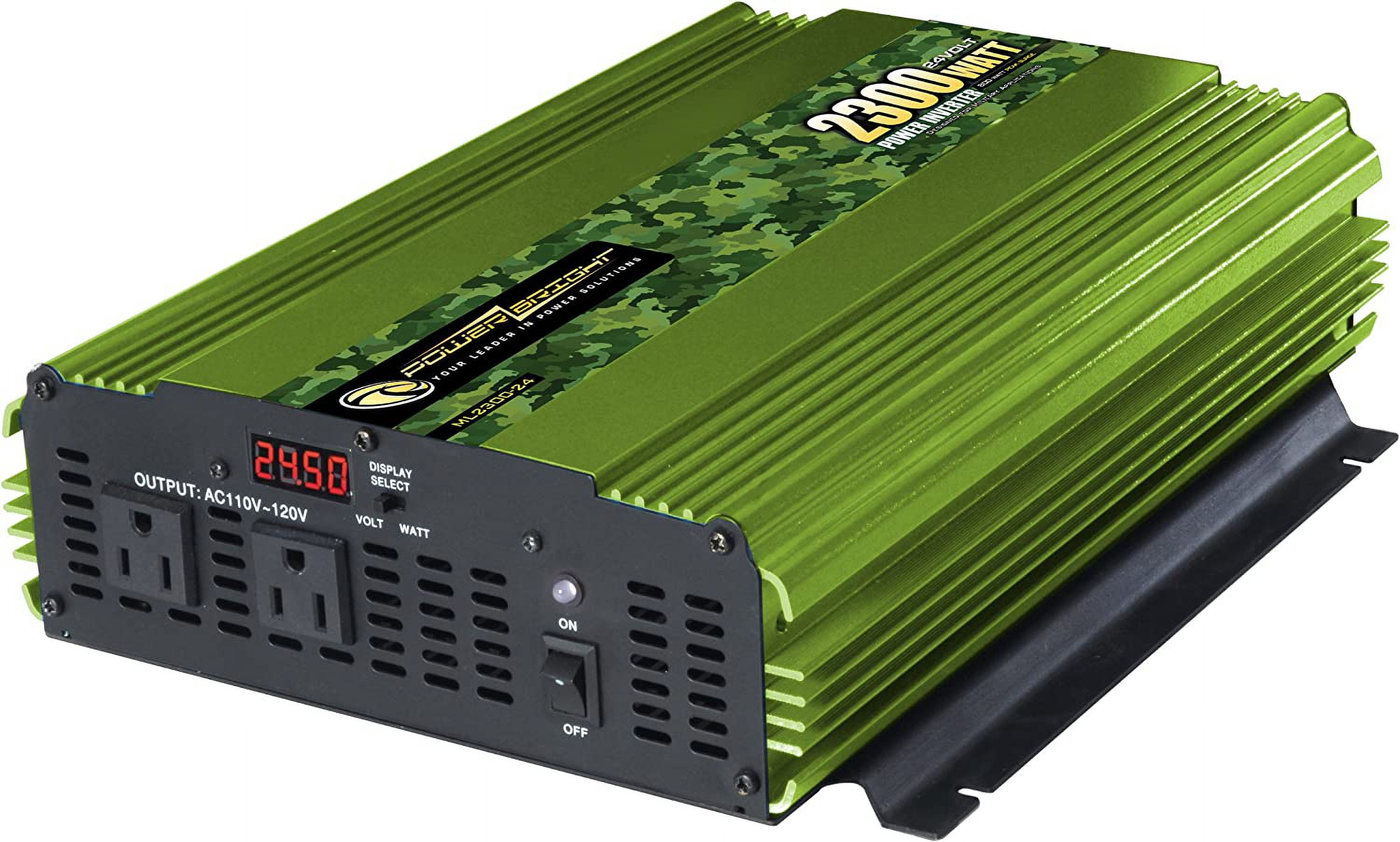 Power Bright 2300 Watt 24V Power Inverter, Dual 110V AC Outlets ...