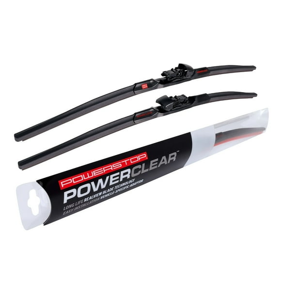 PowerClear by PowerStop – PCK-2620-2 - Front 26" + 20" Windshield Wiper Blade Set, Pinch Tab For Ford Taurus, Toyota Avalon, Lincoln MKS [Model Specific]