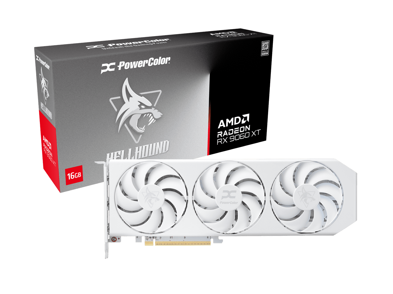 PowerColor Hellhound Spectral White Radeon RX 9060 XT 16GB GDDR6