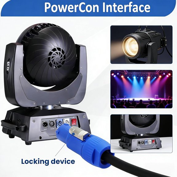 PowerCon Input Male to NEMA 5-15P Cable 20A 16AWG - Professional 3-Pin AC Power Cord Extension for Stage Light LED Screen Audio Equipment (5FT, Twist Lock)