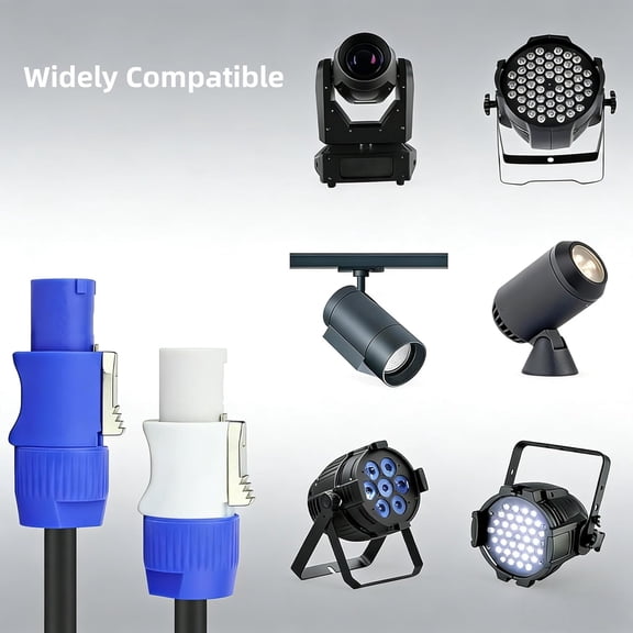 PowerCon Power Cable 12AWG 3 Pin Input to Output Extension Cord - Professional Stage Light LED Screen Audio Equipment 3FT Waterproof IP65