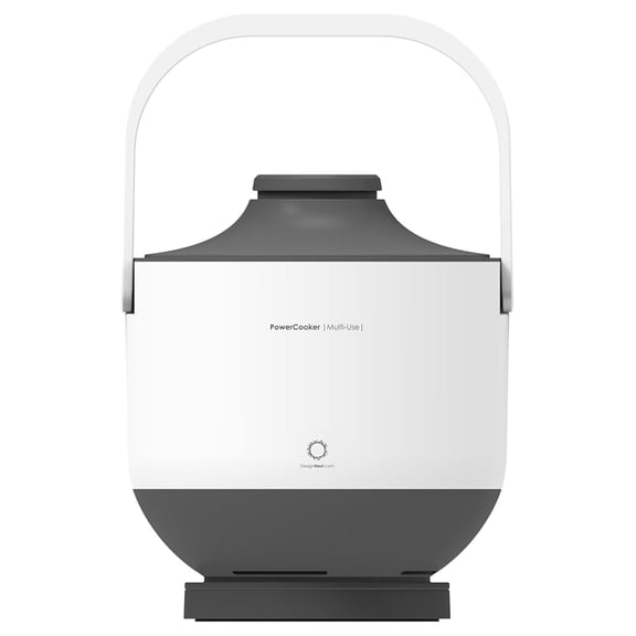 PowerCooker Multi-cooker, Steamer, Auto Warmer, Fast Cooking, Portable Pot, Detachable Heating Base, 5 Cooking Models, Touch Control Panel, Soup, Rice, Stews, Oatmeal & Yogurt, White